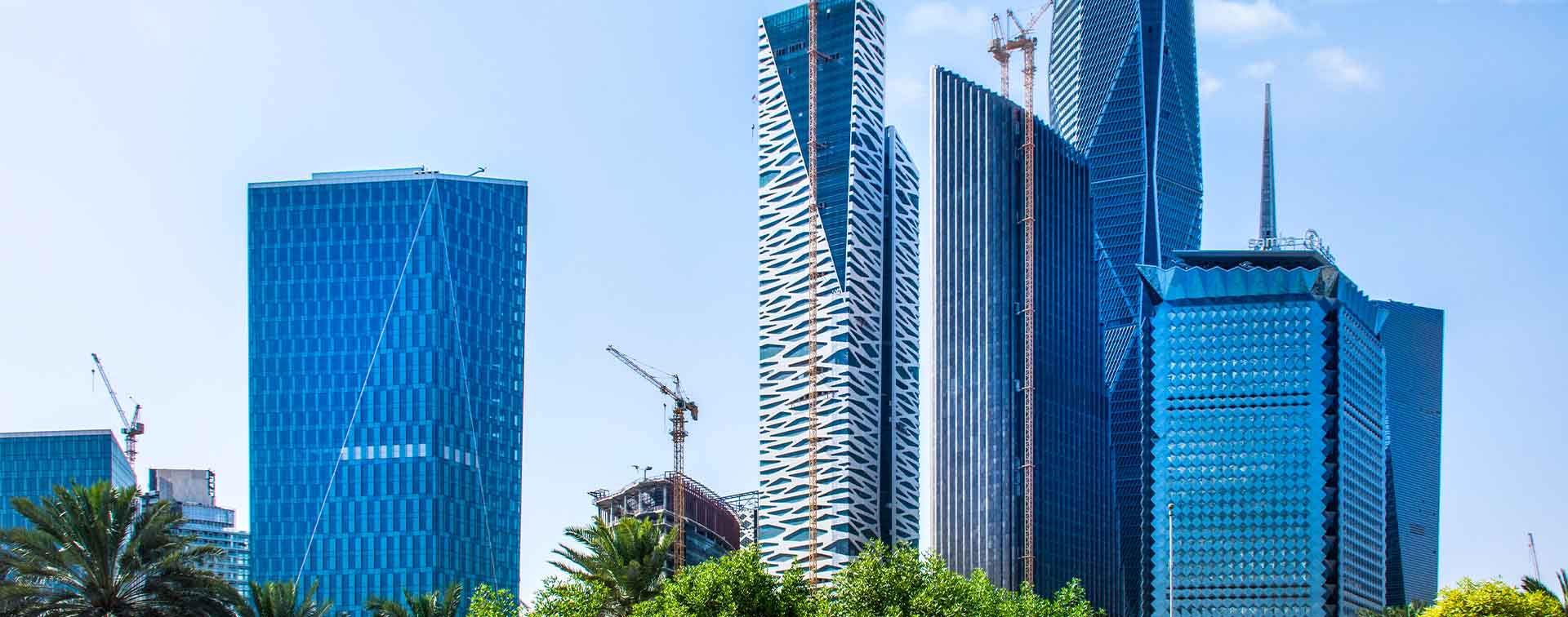 Buildings under construction in King Abdullah Financial District, Saudi Arabia