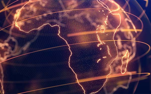 3d Render Cinematic Digital Technological Earth, Africa continent