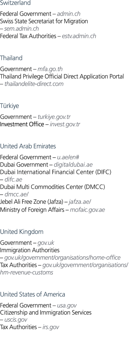 Switzerland Federal Government – admin.ch Swiss State Secretariat for Migration – sem.admin.ch Federal Tax Authoritie...