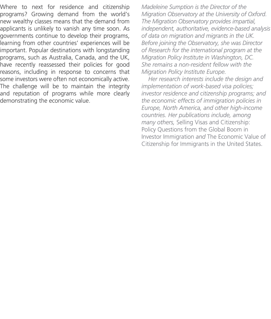 Where to next for residence and citizenship programs? Growing demand from the world’s new wealthy classes means that ...