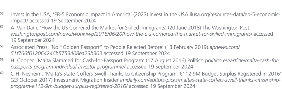 56 Invest in the USA, ‘EB 5 Economic Impact in America’ (2023) Invest in the USA iiusa.org/resources data/eb 5 econom...